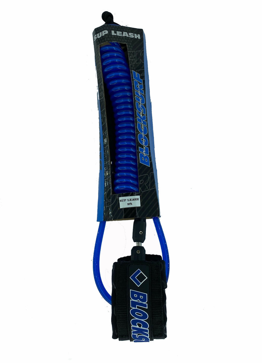 Blocksurf Coiled SUP Leash, Ankle Attach 9ft
